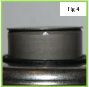 The piston retaining ring has no deformation or rippling. This shows that the cylinder has not been overstroked.